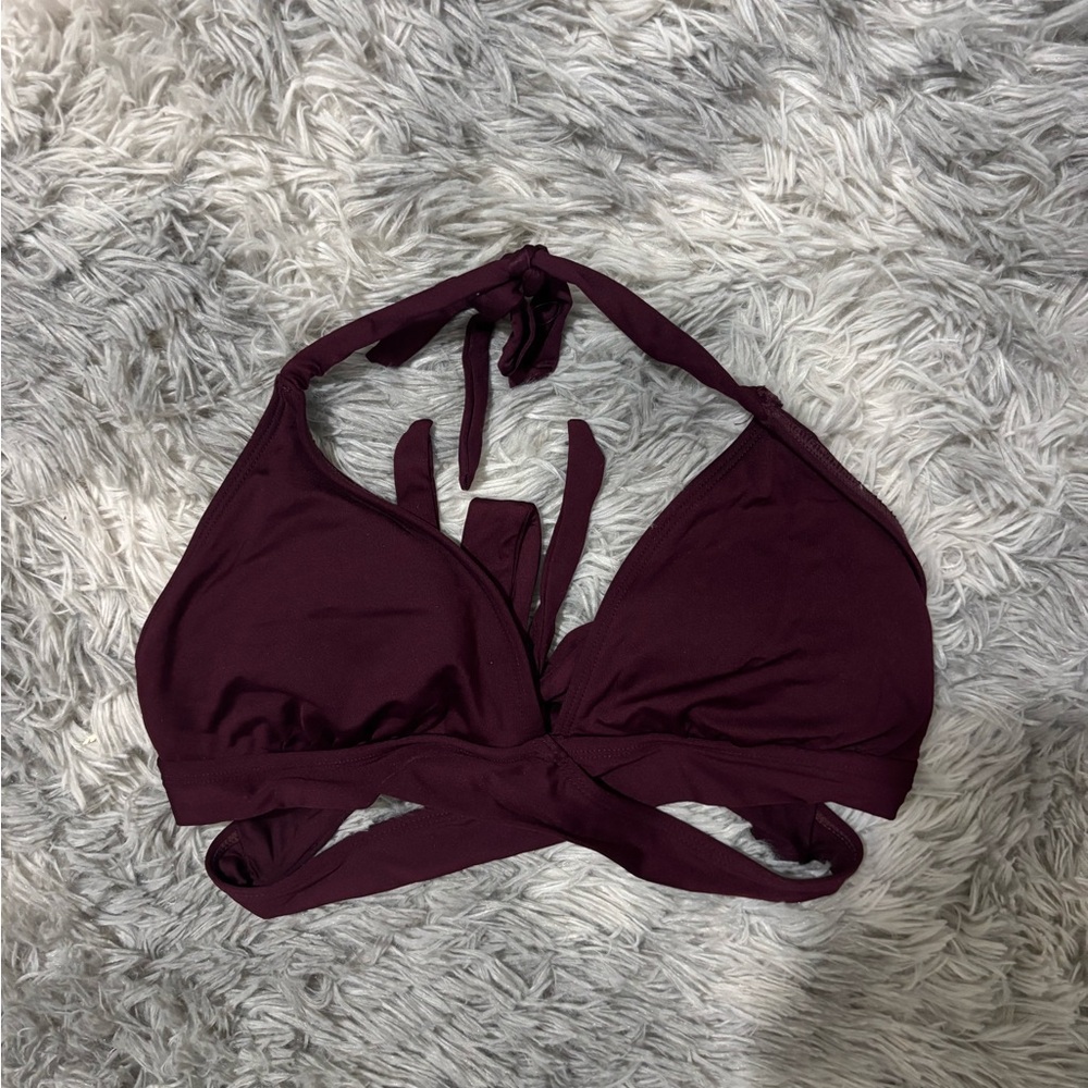 Women’s Halter Bikini Top - Deep Wine